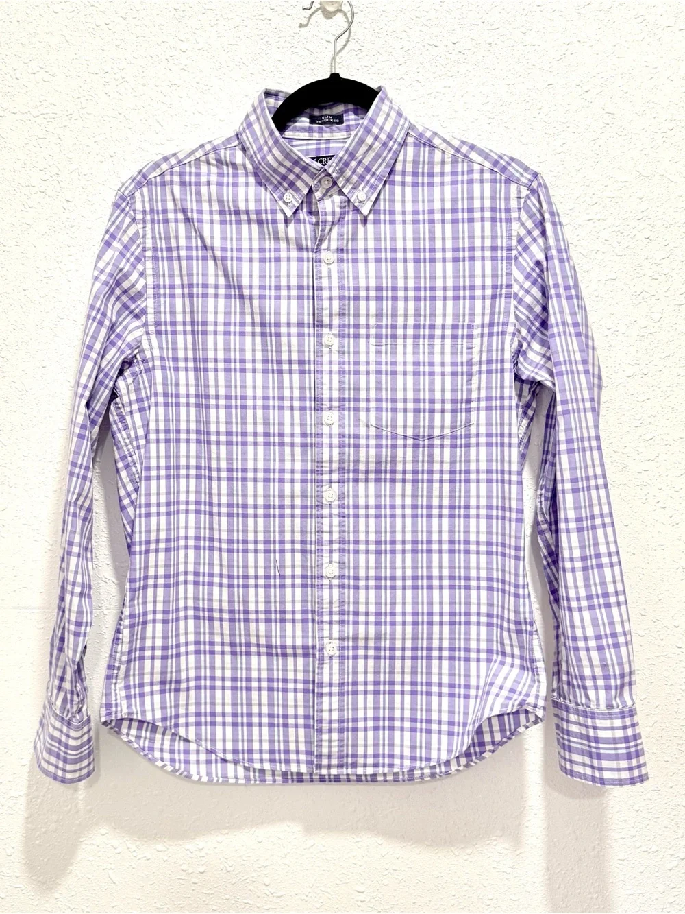 J. Crew Flex washed Lavender‎ Plaid Button-Down Shirt S